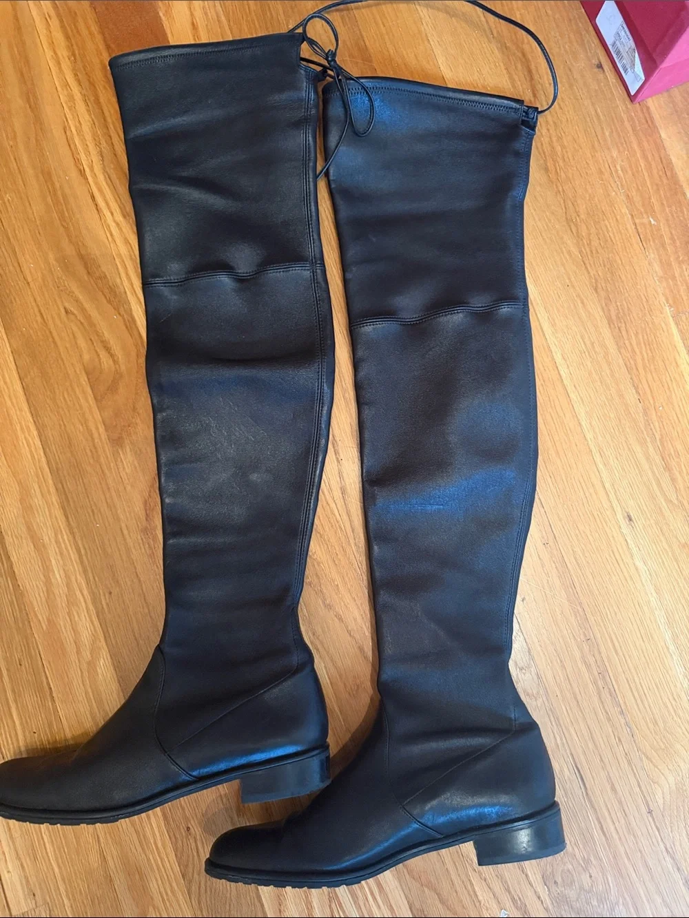 Stuart Weitzman Black Over-the-Knee Leather Boots